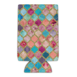 Glitter Moroccan Watercolor Can Cooler