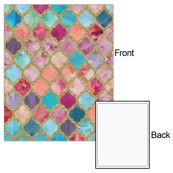 Glitter Moroccan Watercolor 16x20 - Matte Poster - Front & Back