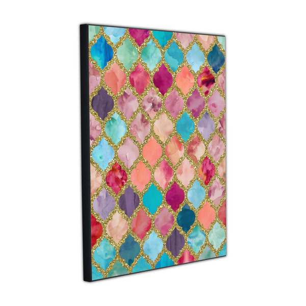Glitter Moroccan Watercolor 16x20 Wood Print - Angle View