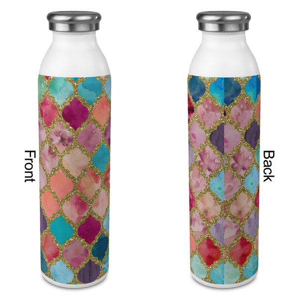 Glitter Moroccan Watercolor 20oz Water Bottles - Full Print - Approval