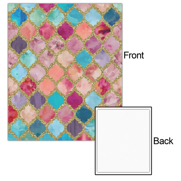 Glitter Moroccan Watercolor 20x24 - Matte Poster - Front & Back