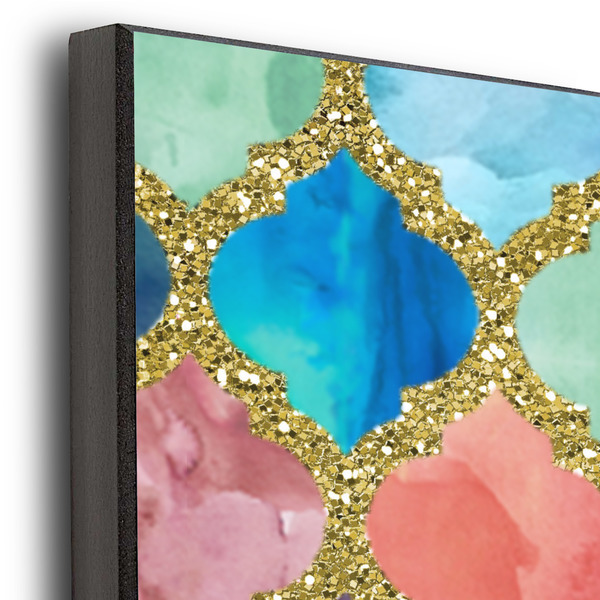 Glitter Moroccan Watercolor 20x24 Wood Print - Closeup
