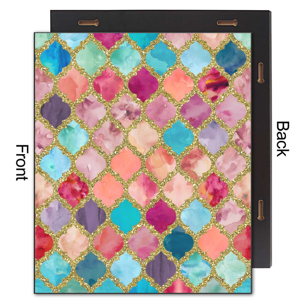 Glitter Moroccan Watercolor 20x24 Wood Print - Front & Back View