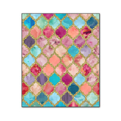 Glitter Moroccan Watercolor Wood Print - 20x24