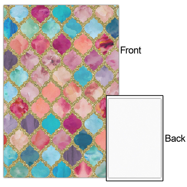 Glitter Moroccan Watercolor 20x30 - Matte Poster - Front & Back