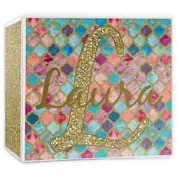 Glitter Moroccan Watercolor 3-Ring Binder - 3 inch