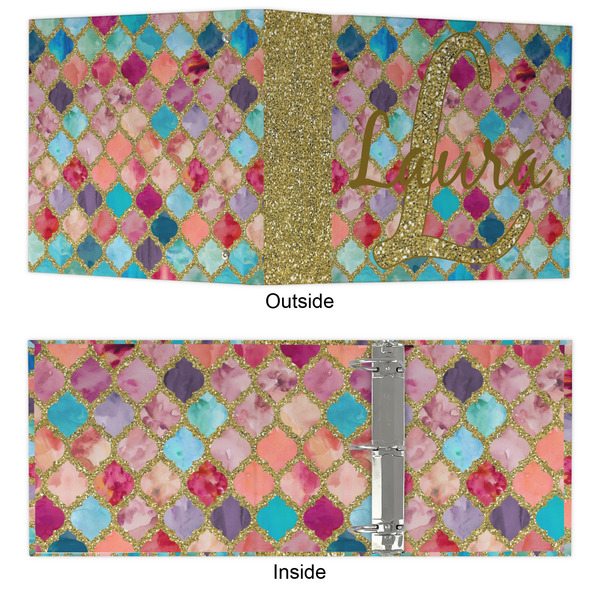 Glitter Moroccan Watercolor 3 Ring Binders - Full Wrap - 3" - APPROVAL