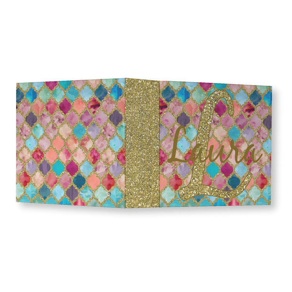 Glitter Moroccan Watercolor 3 Ring Binders - Full Wrap - 3" - OPEN OUTSIDE