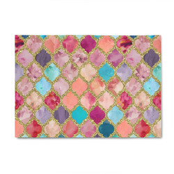Glitter Moroccan Watercolor 4' x 6' Indoor Area Rug