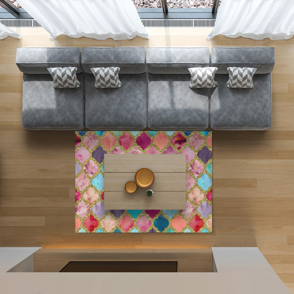 Glitter Moroccan Watercolor 5'x7' Indoor Area Rugs - IN CONTEXT