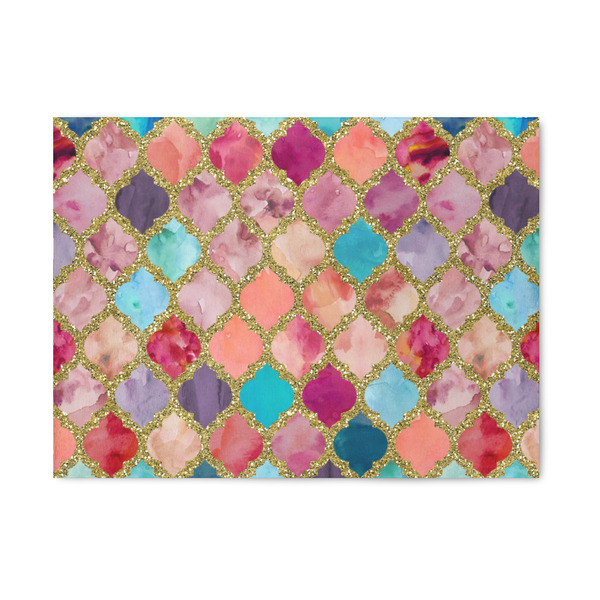 Custom Glitter Moroccan Watercolor Area Rug