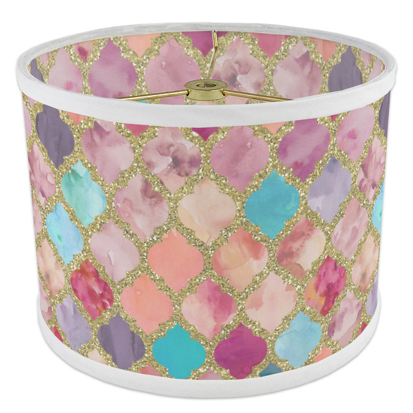 Glitter Moroccan Watercolor 8" Drum Lampshade - ANGLE Poly-Film