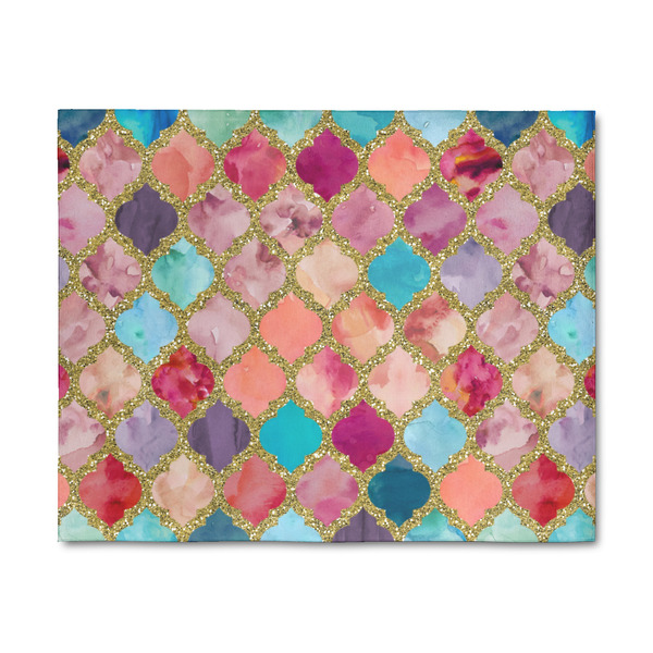 Custom Glitter Moroccan Watercolor 8' x 10' Patio Rug