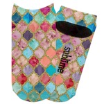 Glitter Moroccan Watercolor Adult Ankle Socks