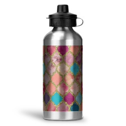 Glitter Moroccan Watercolor Water Bottle - Aluminum - 20 oz