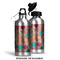 Glitter Moroccan Watercolor Aluminum Water Bottle - Alternate lid options