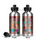 Glitter Moroccan Watercolor Aluminum Water Bottle - Front and Back