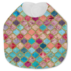 Glitter Moroccan Watercolor Jersey Knit Baby Bib