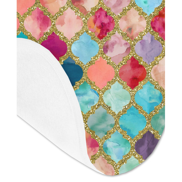 Glitter Moroccan Watercolor Baby Bib - AFT detail