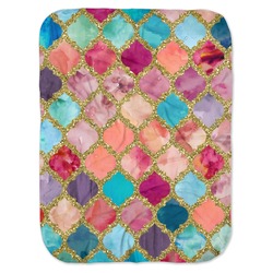 Glitter Moroccan Watercolor Baby Swaddling Blanket