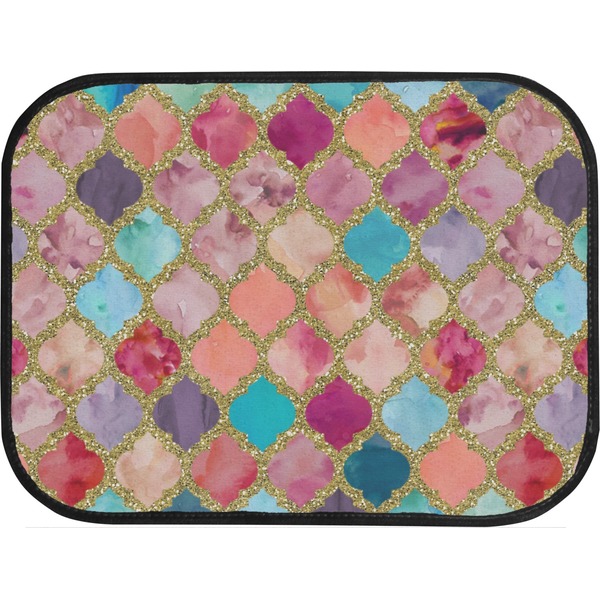 Glitter Moroccan Watercolor Back Seat Car Mat