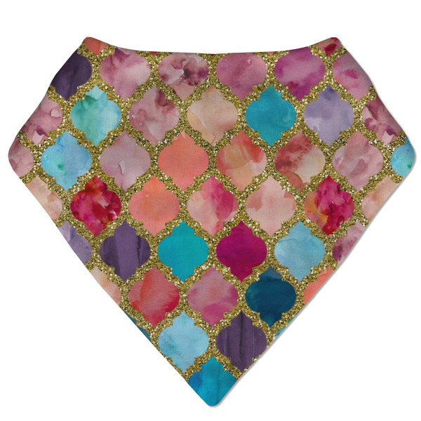 Custom Glitter Moroccan Watercolor Bandana Bib
