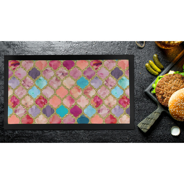 Glitter Moroccan Watercolor Bar Mat - Small - LIFESTYLE