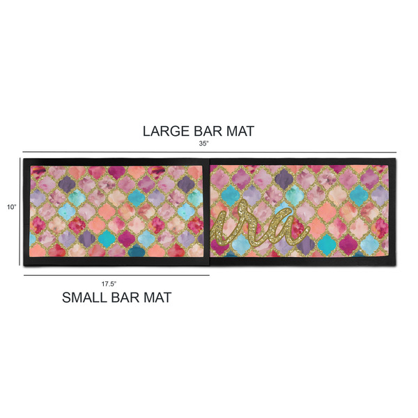 Glitter Moroccan Watercolor Bar Mats - Sizing Chart