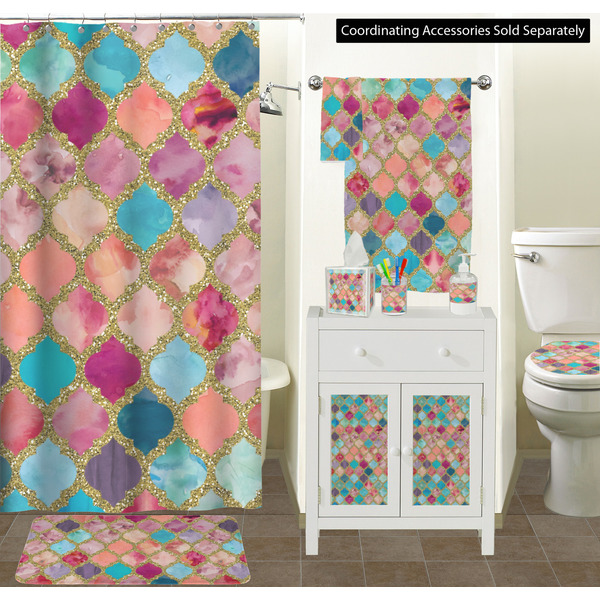 Glitter Moroccan Watercolor Bathroom Scene