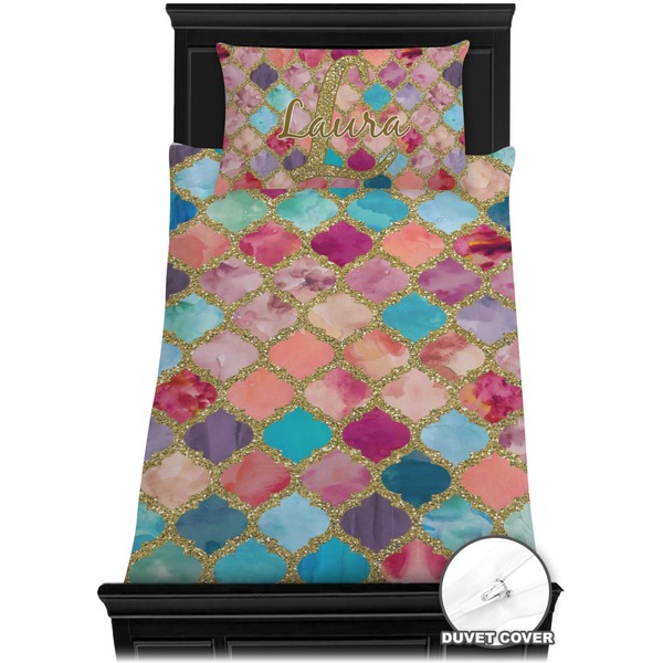 Glitter Moroccan Watercolor Bedding Set (Twin) - Duvet