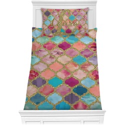 Glitter Moroccan Watercolor Comforter Set - Twin