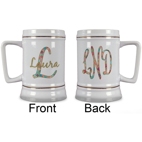 Glitter Moroccan Watercolor Beer Stein - Approval