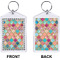 Glitter Moroccan Watercolor Bling Keychain (Front + Back)