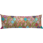 Glitter Moroccan Watercolor Body Pillow Case