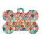Glitter Moroccan Watercolor Bone Shaped Dog ID Tag - Large - Front