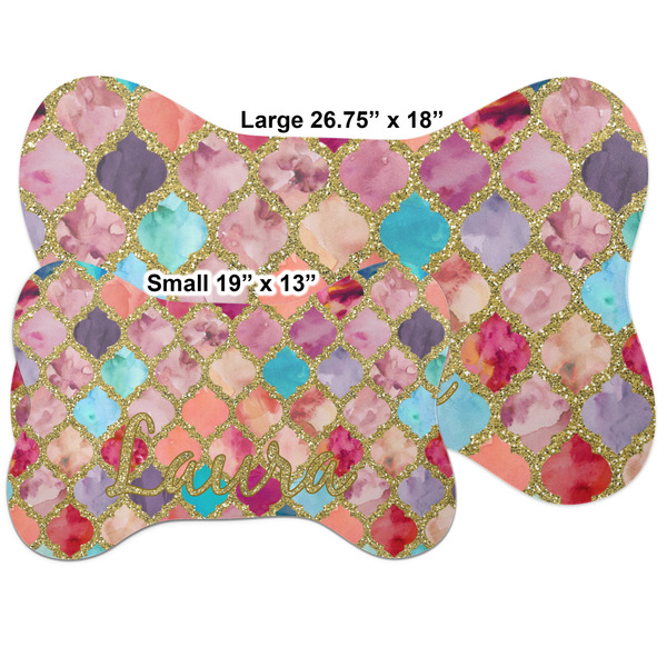Glitter Moroccan Watercolor Bone Shaped Mat Comparison
