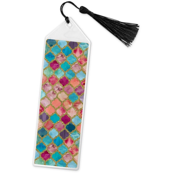 Custom Glitter Moroccan Watercolor Book Mark w/Tassel