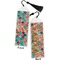 Glitter Moroccan Watercolor Bookmark with tassel - Front and Back