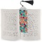 Glitter Moroccan Watercolor Bookmark with tassel - In book