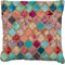 Glitter Moroccan Watercolor Faux-Linen Throw Pillow 26"