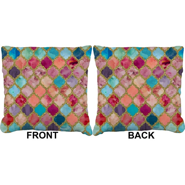 Glitter Moroccan Watercolor Burlap Pillow Approval