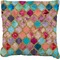 Glitter Moroccan Watercolor Faux-Linen Throw Pillow
