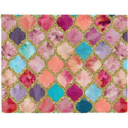 Glitter Moroccan Watercolor Woven Fabric Placemat - Twill