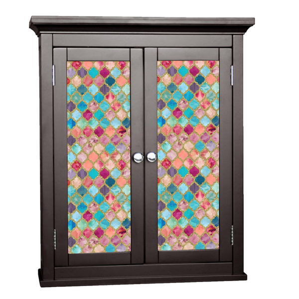 Custom Glitter Moroccan Watercolor Cabinet Decal - Custom Size