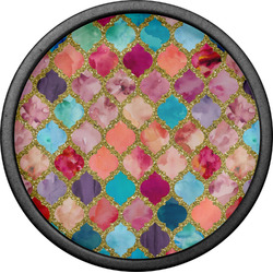 Glitter Moroccan Watercolor Cabinet Knob (Black)