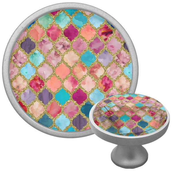 Custom Glitter Moroccan Watercolor Cabinet Knob