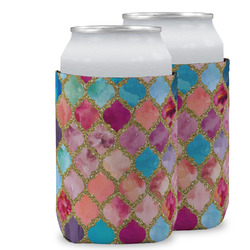 Glitter Moroccan Watercolor Can Cooler (12 oz)