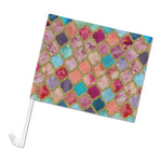 Glitter Moroccan Watercolor Car Flag - Large