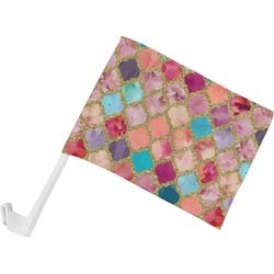 Glitter Moroccan Watercolor Car Flag - Small