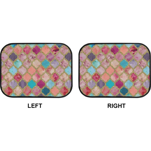 Glitter Moroccan Watercolor Car Floor Mats (Back Seat) (Approval)